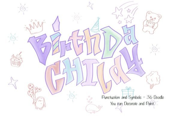 Birthday Child Handwritten Display Font for Crafters